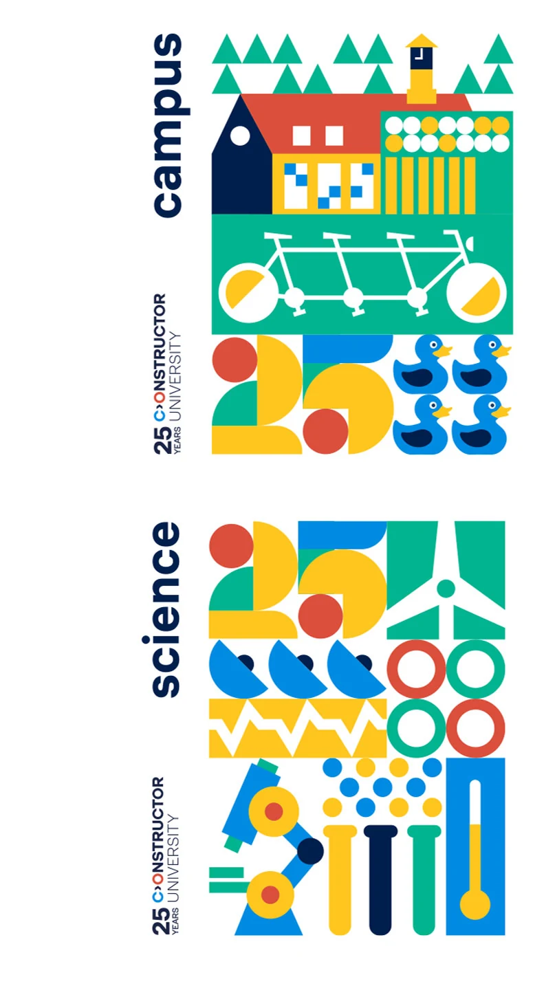 Campus and science: two combinations from the illustration toolkit.