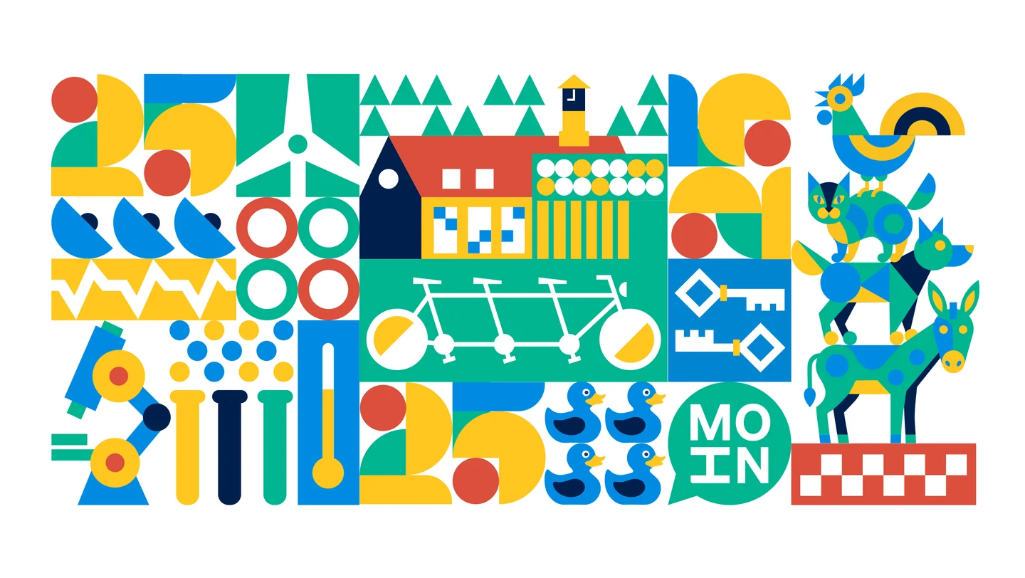 Bremen, campus life and research, brought together in one illustrated composition.