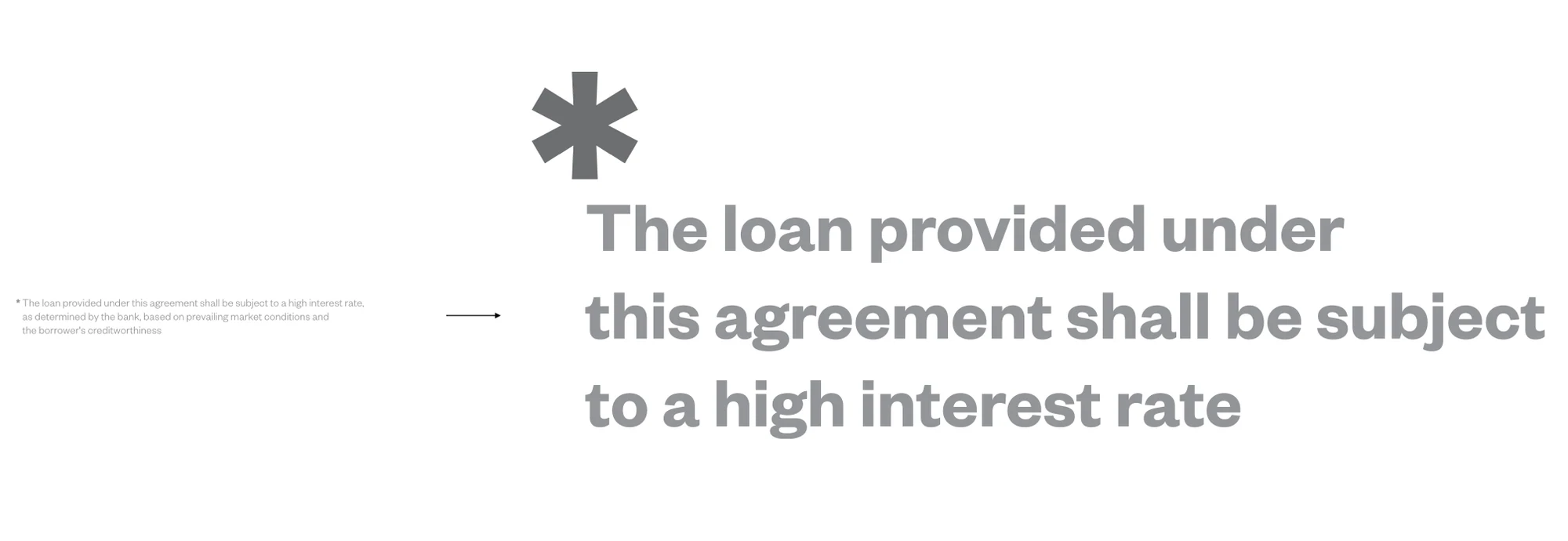 The asterisk concept alongside a sample contract footnote